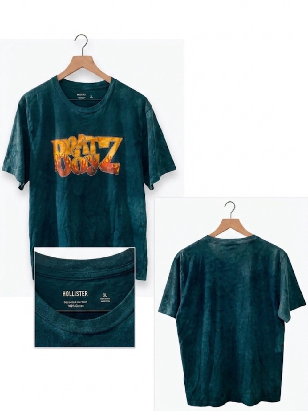 Hollister Teal Tie-Dye 'Bratz Boyz' Graphic Tee